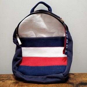 Tommy Hilfiger Navy, White & Red Striped Canvas Mini Backpack